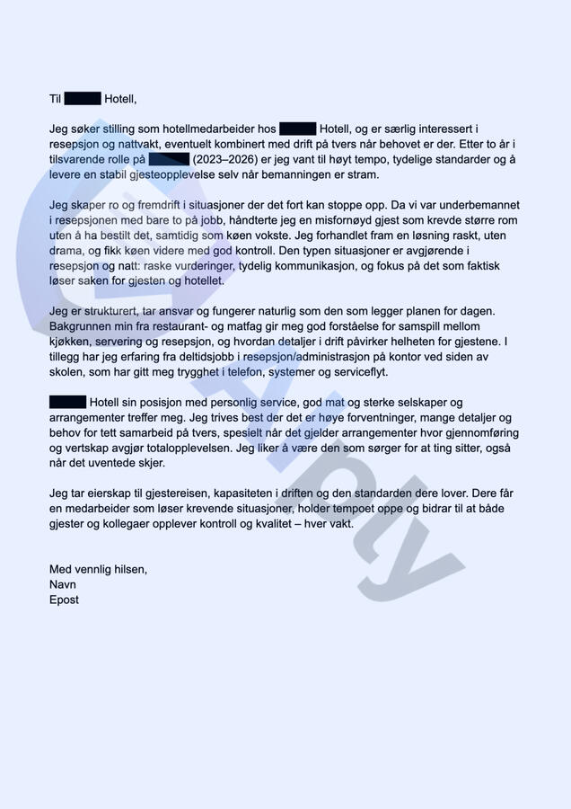 Hotellmedarbeider (norsk)